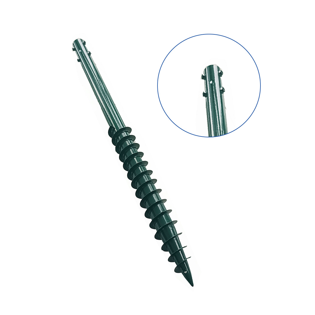 Настраиваемый на заводе спрей зеленый Q235B Q355B Винт заземления фундамента солнечного анкера серии N 