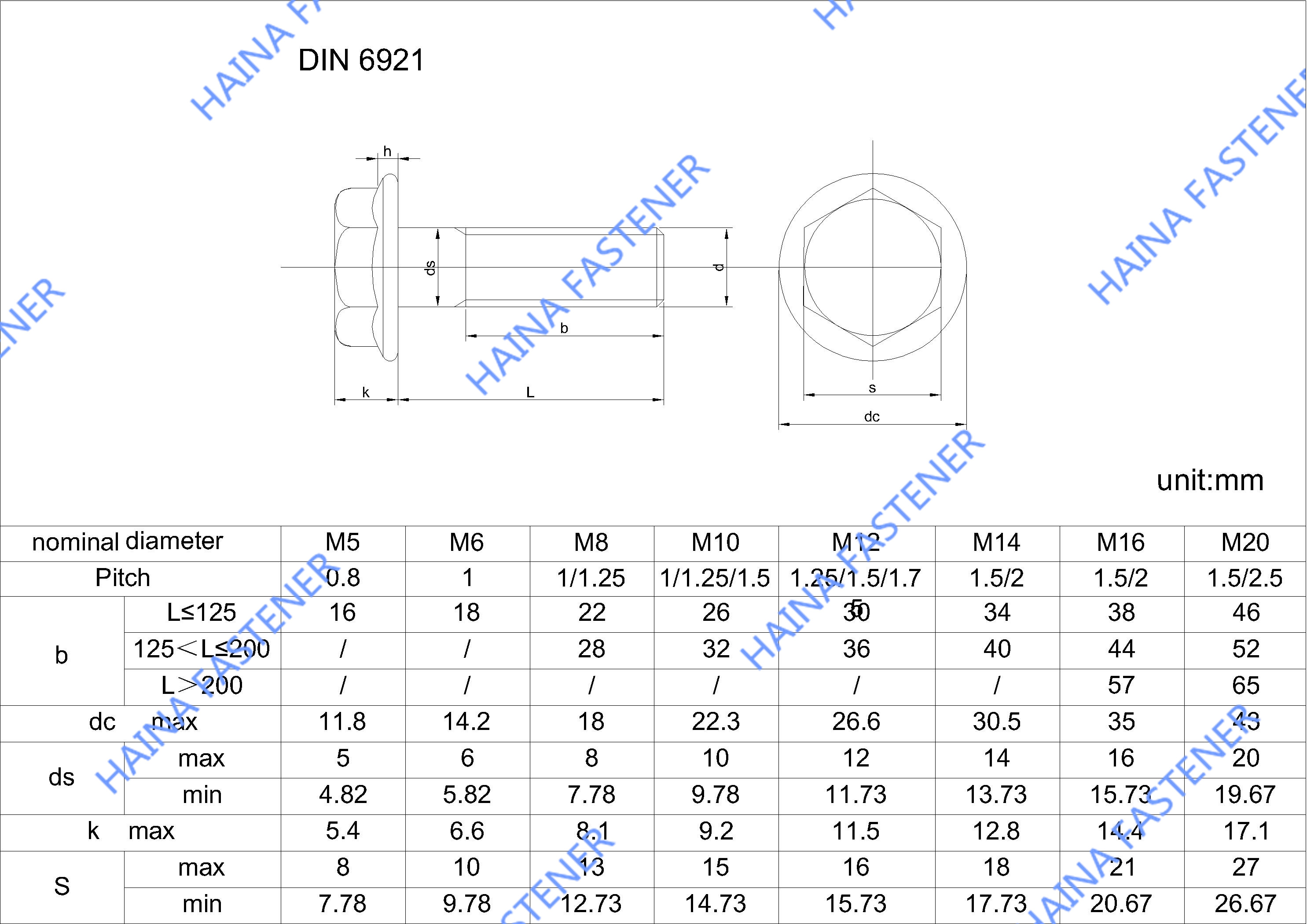 DIN6921 六角法兰螺栓