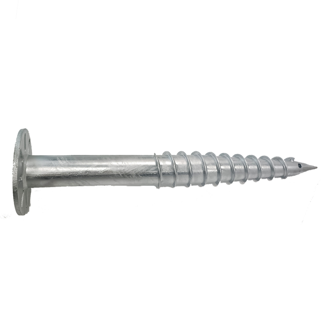 Индивидуальные короткие винтовые сваи для крепления к земле на солнечной батарее, винт заземления с фланцевой головкой