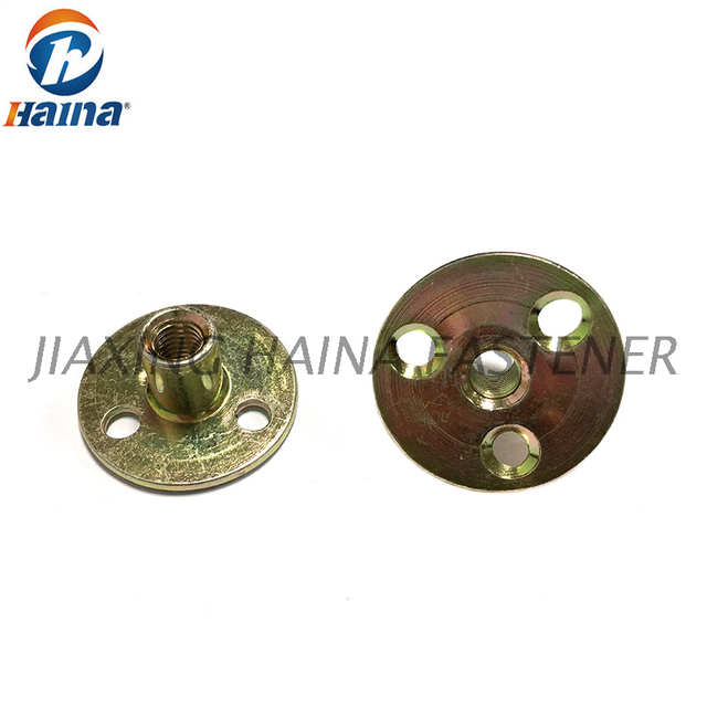 Цветные оцинкованные круглые низкопробные гайки Т с тройной гайкой с тремя отверстиями Брэда