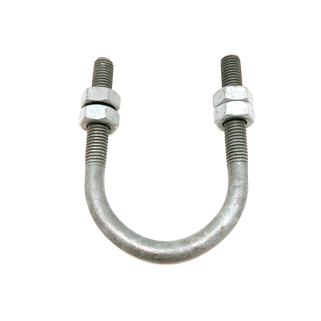 U-образный болт из углеродистой стали класса 5,8/6,8/8,8, оцинкованный горячим способом, с гайками